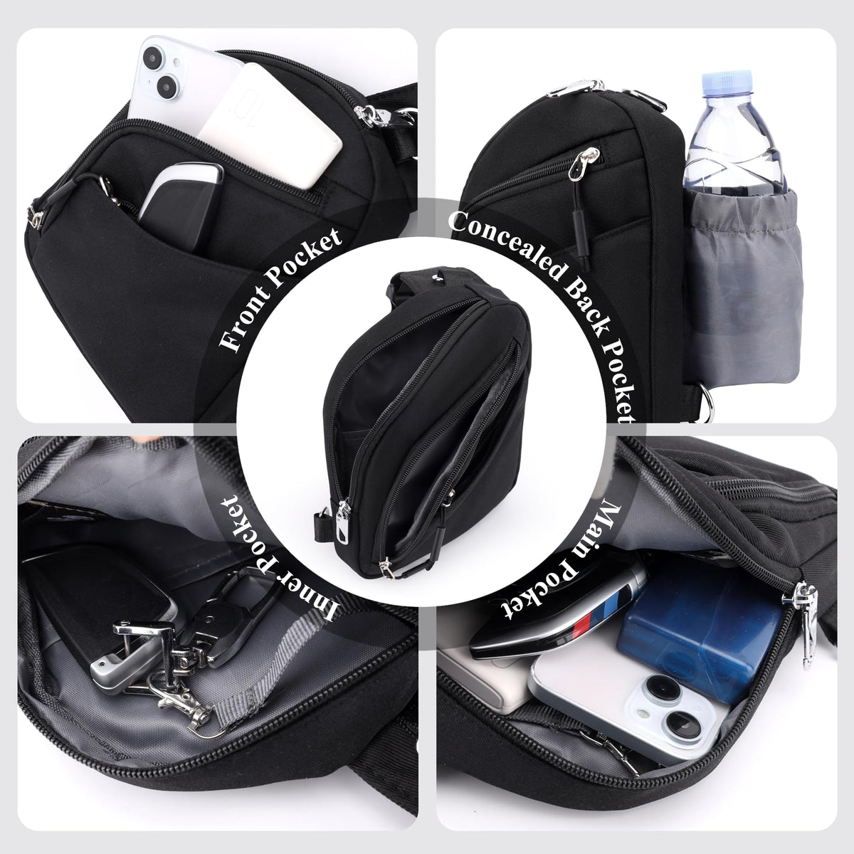 BIRDDIE Unisex Anti-Theft RFID Crossbody Sling Bag