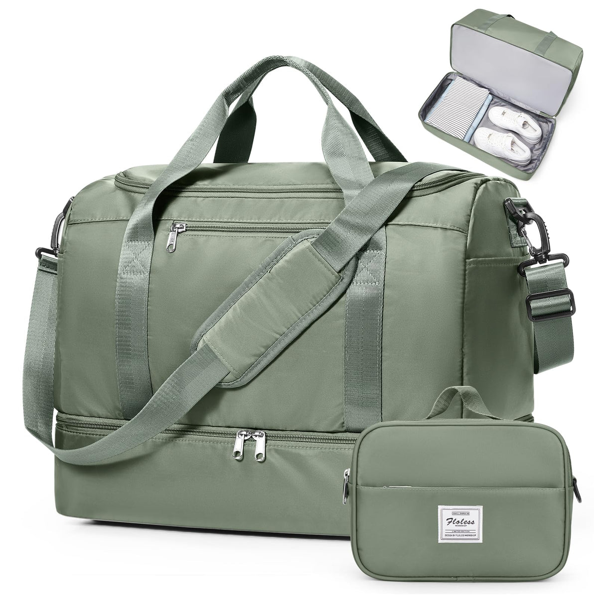 Women's Large Weekender Duffle Bag with Shoe Compartment
