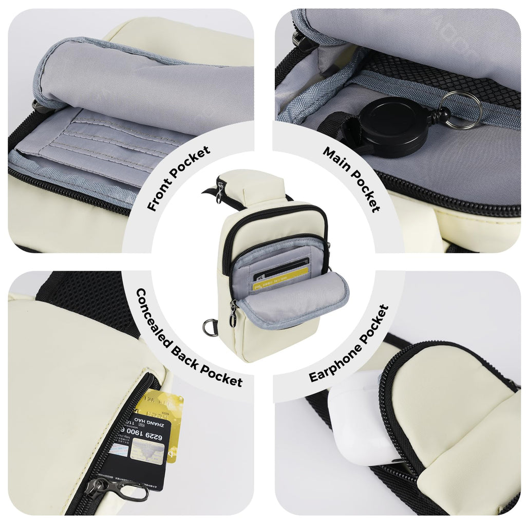 VADOO Unisex RFID Water-Resistant Crossbody Sling Bag