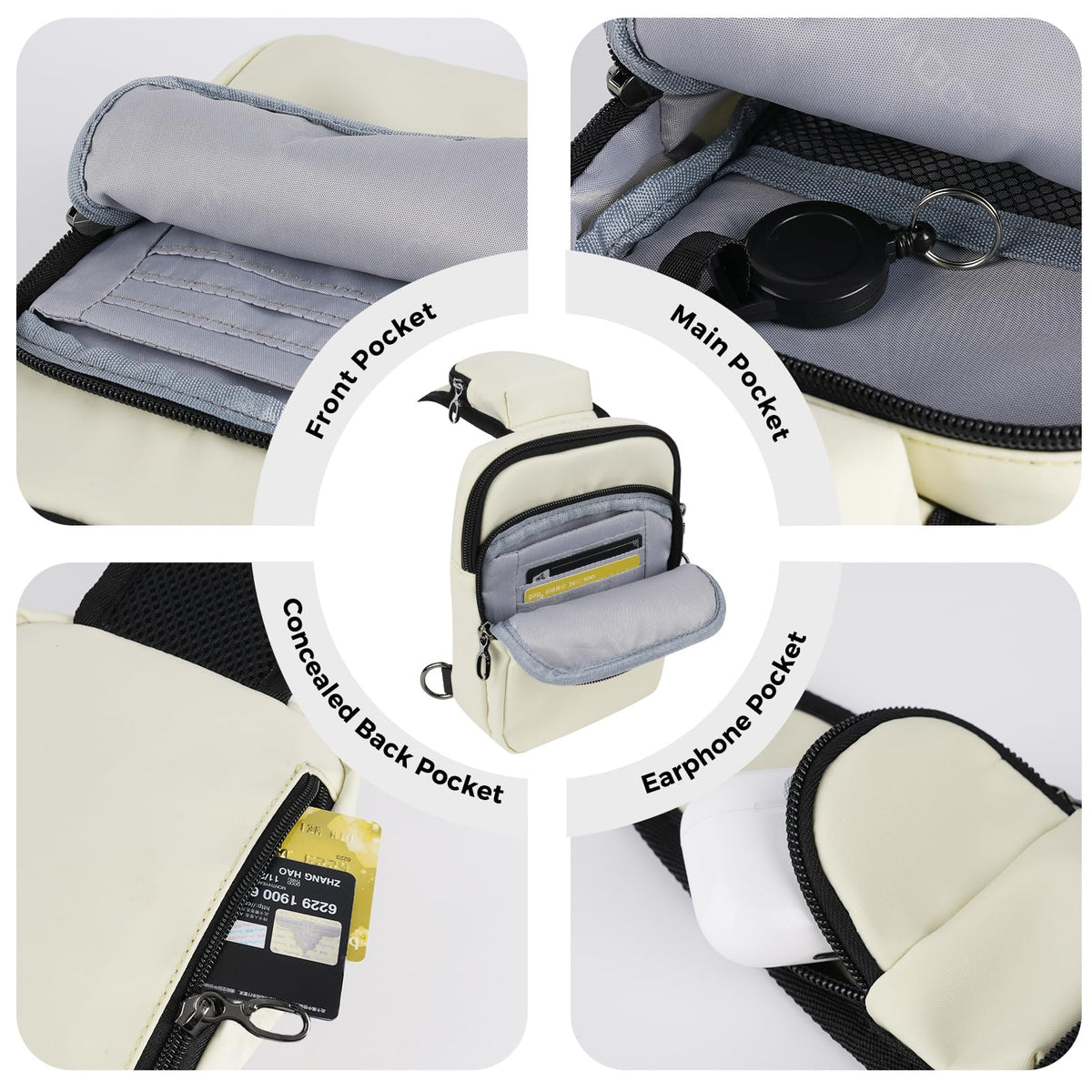 VADOO Unisex RFID Water-Resistant Crossbody Sling Bag