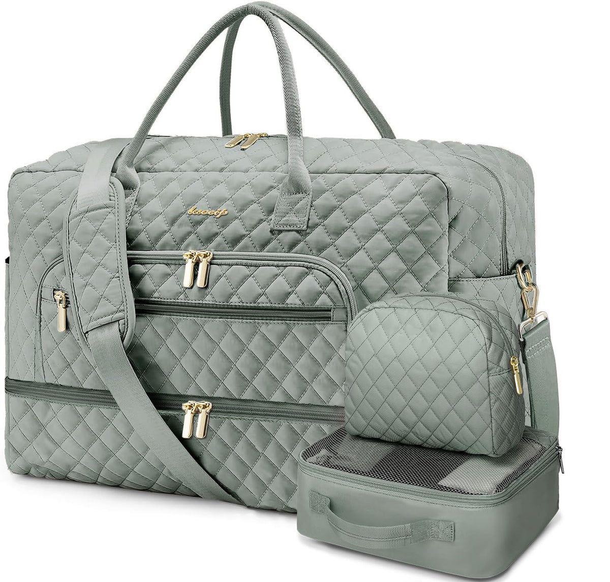 Women's Large Weekender Travel Duffle Bag with Wet Pocket