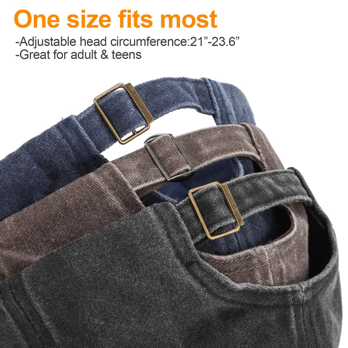 Washed Cotton Adjustable Dad Baseball Caps 3-Pack