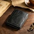 Men's Slim Trifold Leather Wallet with Compact Design