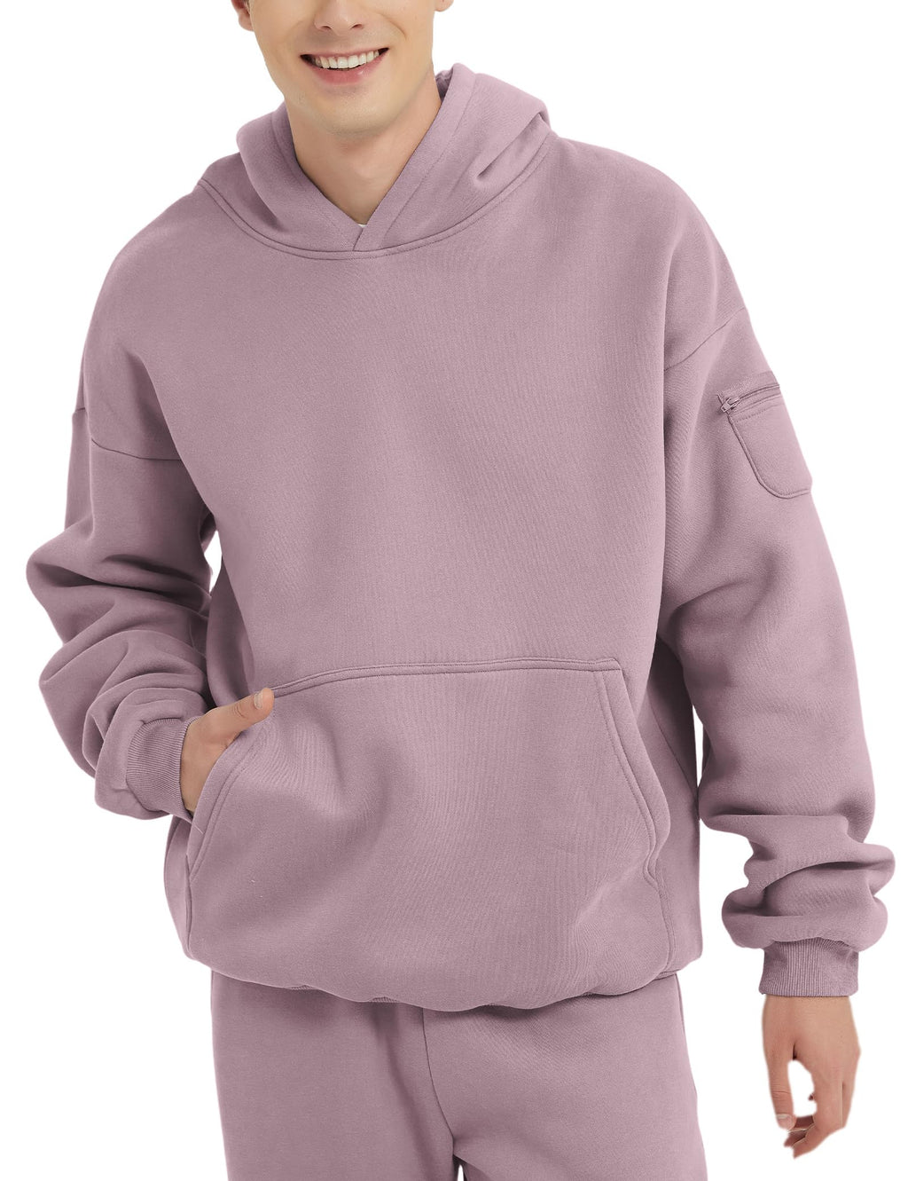 FAIABLE Men's Relaxed Fit Fleece Hoodie with Zipper Pockets