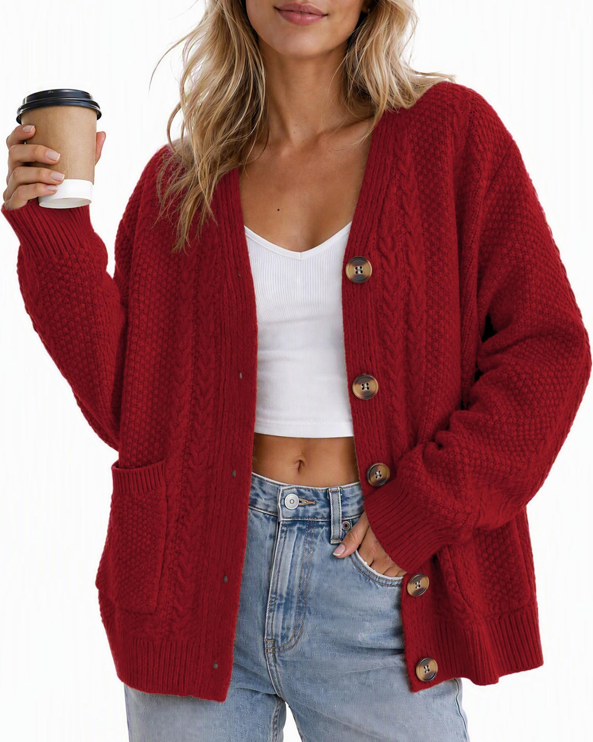 Avisky Women's Long-Sleeve Cardigan Sweater for Fall