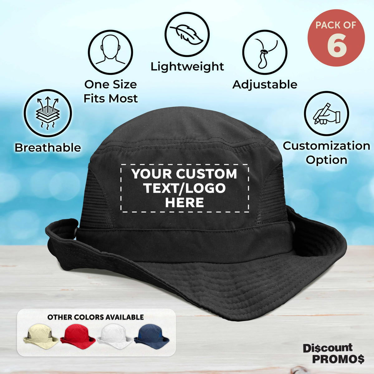Unisex Custom Embroidered Mesh Bucket Hat Set
