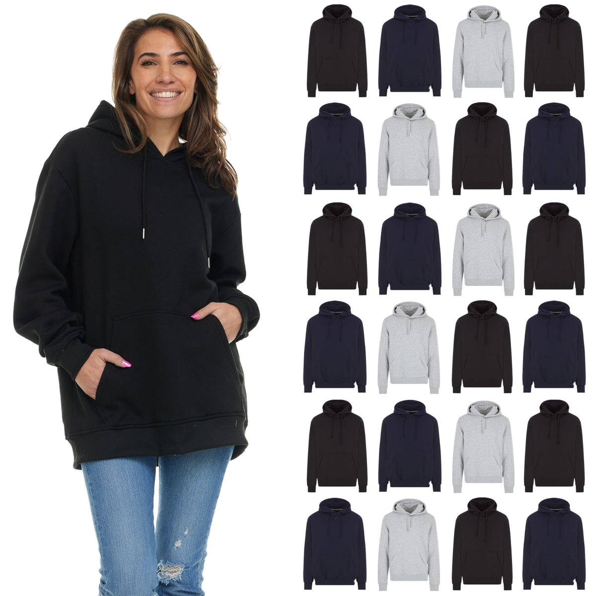 BILLIONHATS Women's Oversized Cotton Blend Hoodie Pack