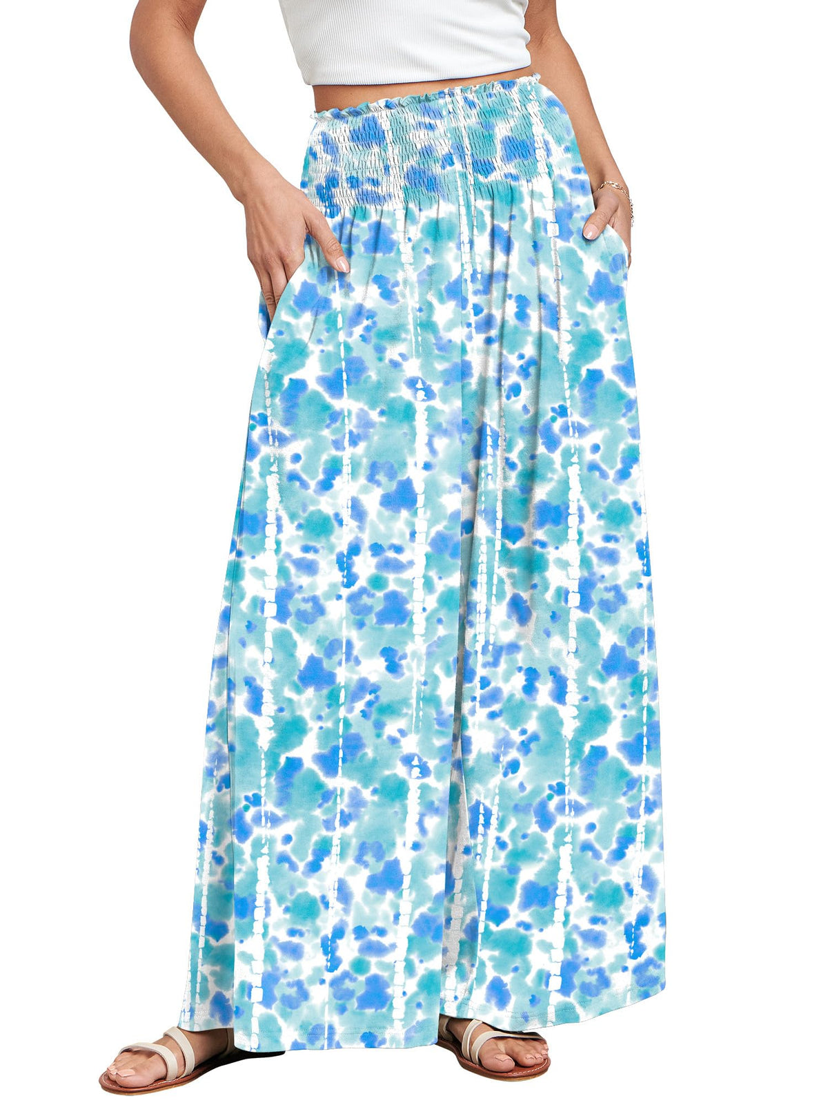 ANRABESS Women's Casual Wide-Leg Palazzo Pants with Pockets