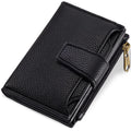 Women's Compact RFID Bifold Leather Wallet with ID Window