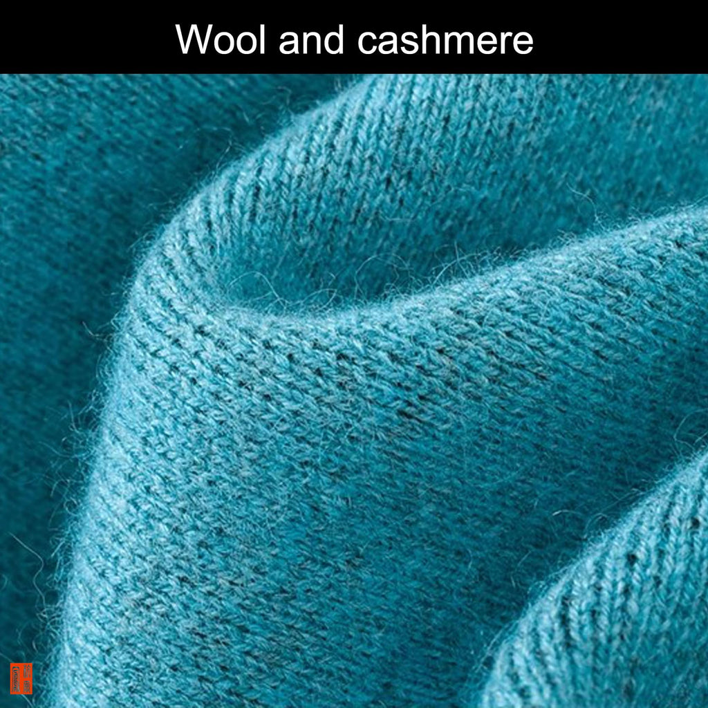 Women's Thickened Wool Jacquard Knit Cardigan - Blue