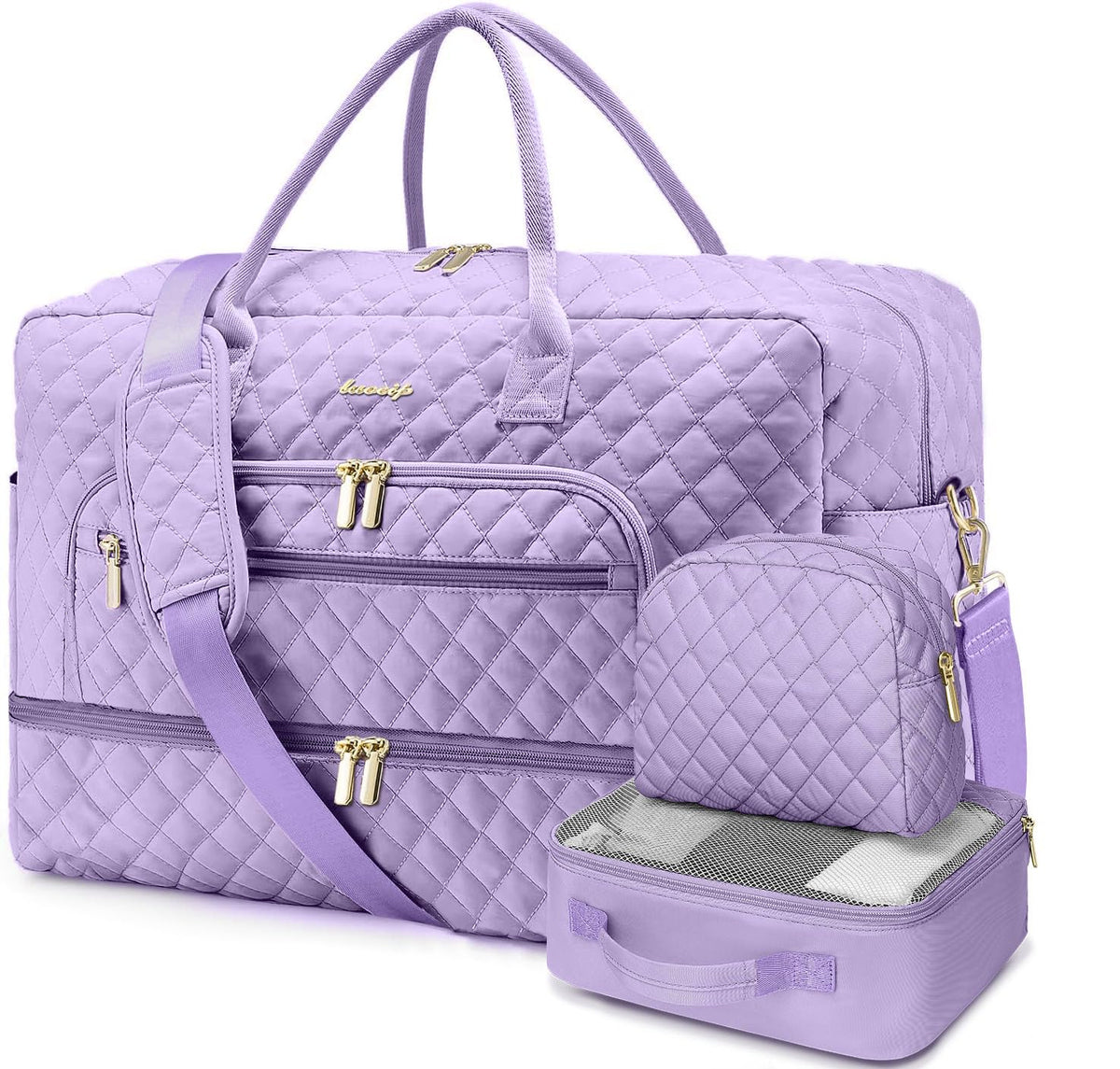 Women's Large Weekender Travel Duffle Bag with Wet Pocket