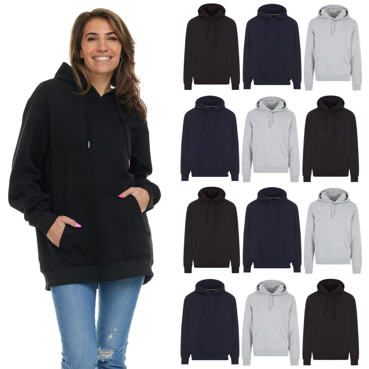 BILLIONHATS Women's Oversized Cotton Blend Hoodie Pack