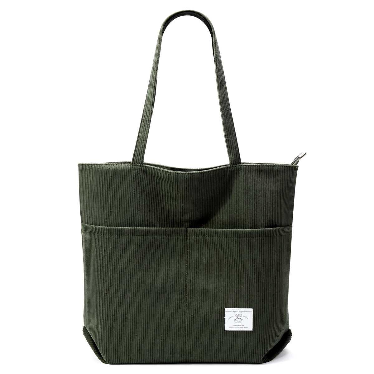 KALIDI Women's Large Corduroy Zipper Tote Shoulder Bag