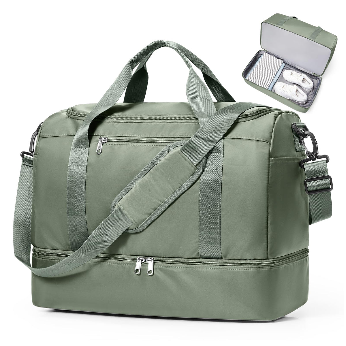 Women's Large Weekender Duffle Bag with Shoe Compartment