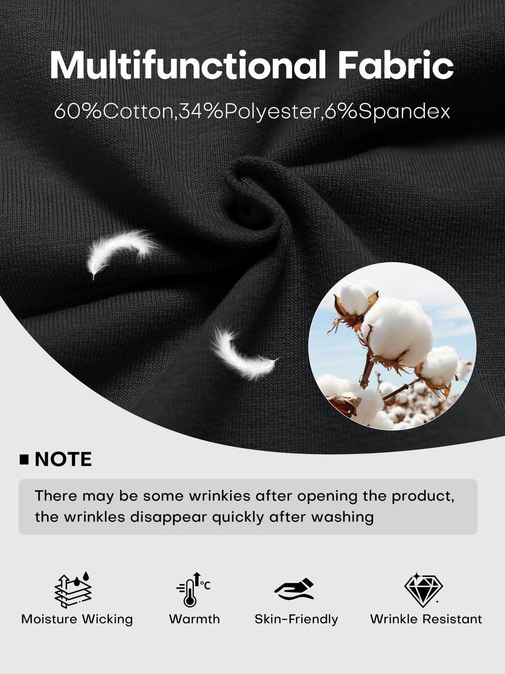 BROKIG Men's Warm Cotton Workout Jogger Sweatpants with Zip
