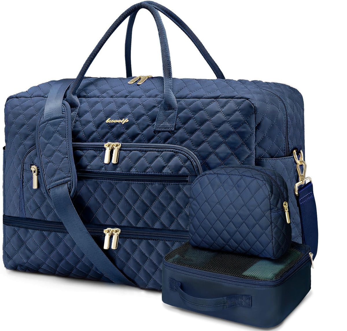 Women's Large Weekender Travel Duffle Bag with Wet Pocket