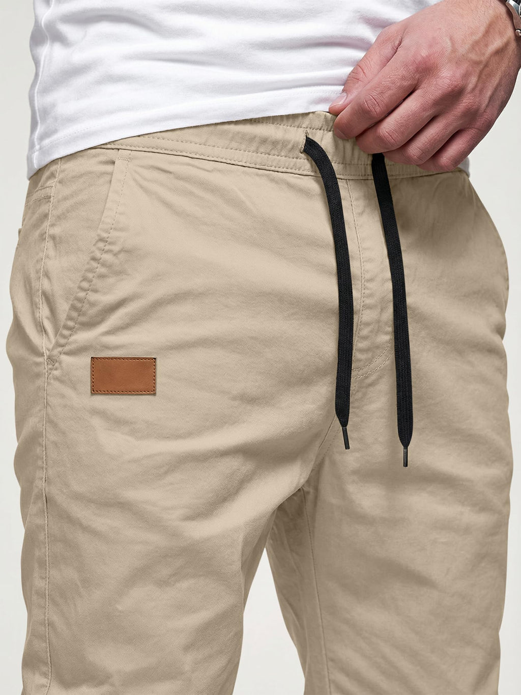 JMIERR Men's Cotton Stretch Twill Athletic Jogger Pants