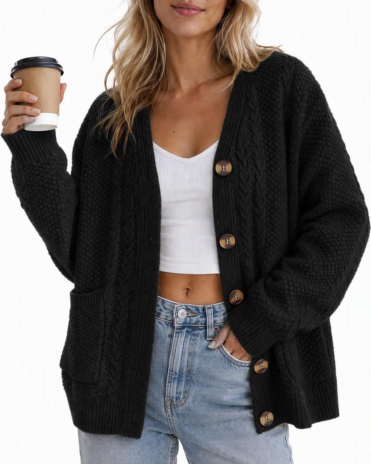 Avisky Women's Long-Sleeve Cardigan Sweater for Fall
