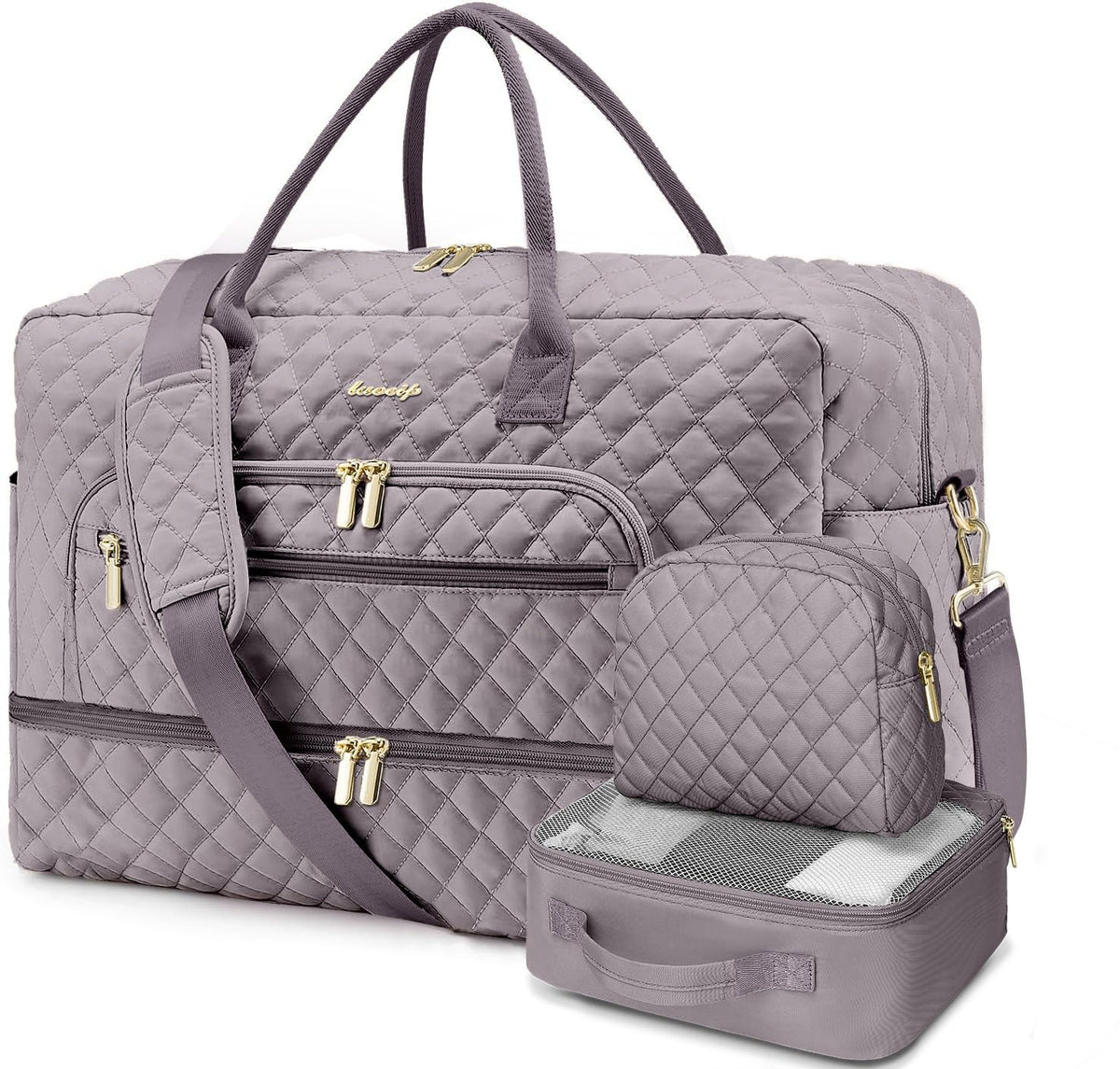 Women's Large Weekender Travel Duffle Bag with Wet Pocket