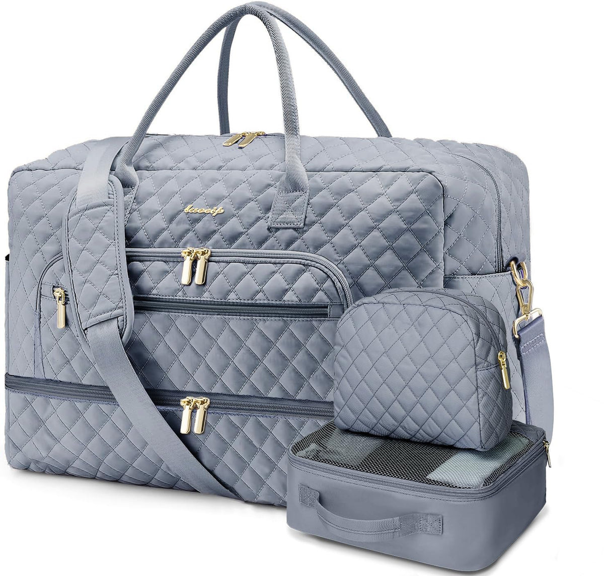 Women's Large Weekender Travel Duffle Bag with Wet Pocket