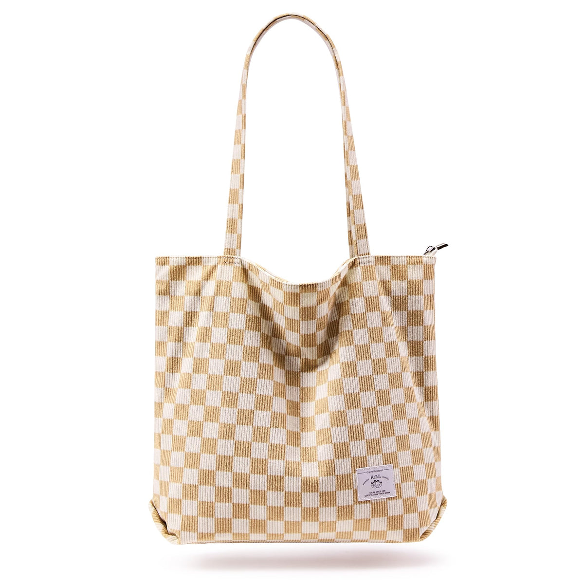 KALIDI Women's Large Corduroy Zipper Tote Shoulder Bag