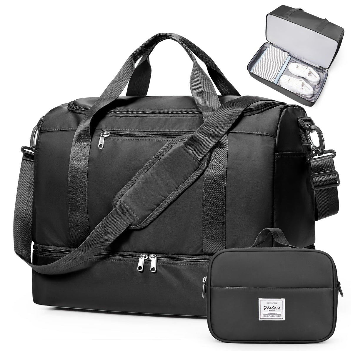 Women's Large Weekender Duffle Bag with Shoe Compartment