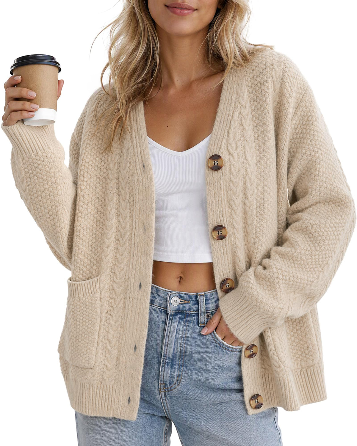 Avisky Women's Long-Sleeve Cardigan Sweater for Fall
