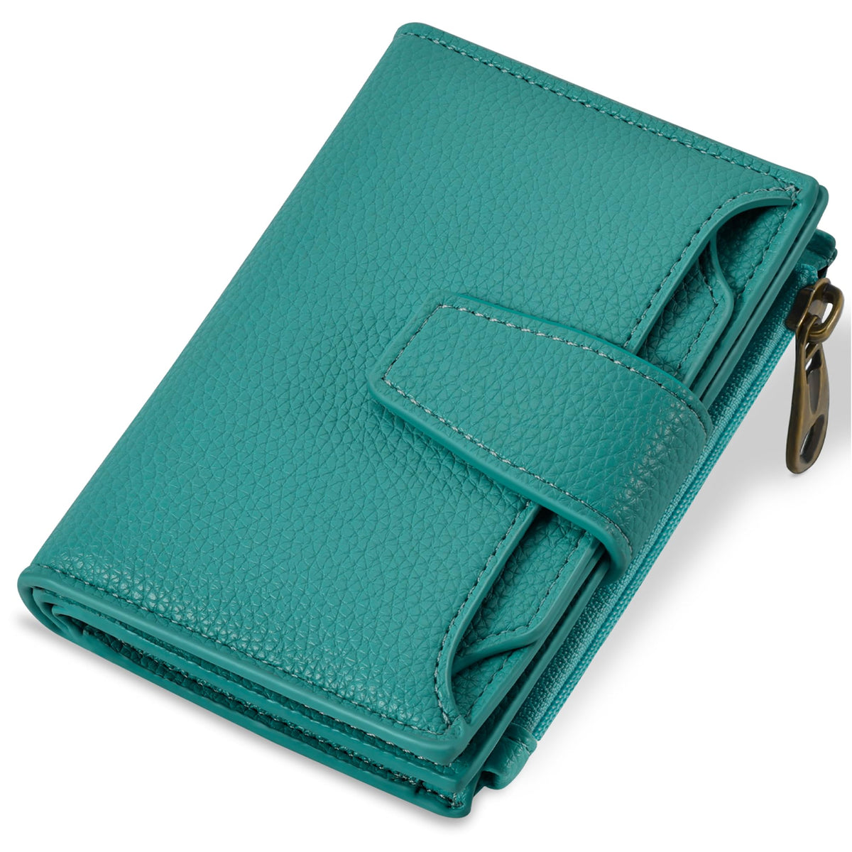 Women's Compact RFID Bifold Leather Wallet with ID Window