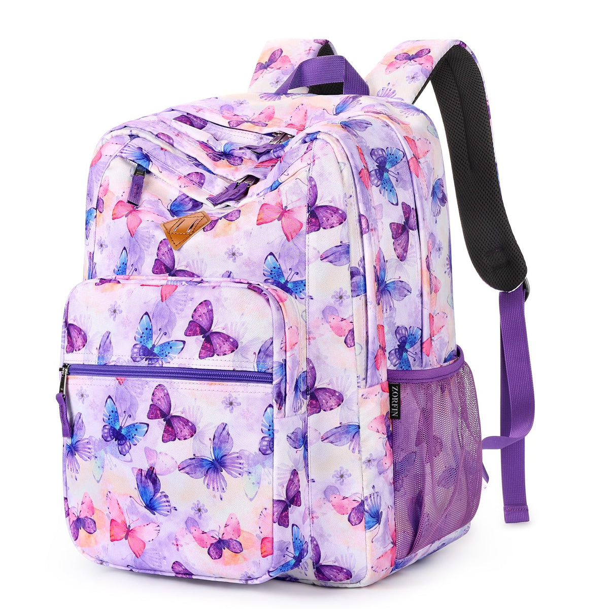 ZORFIN 26L Water-Resistant College and Travel Backpack