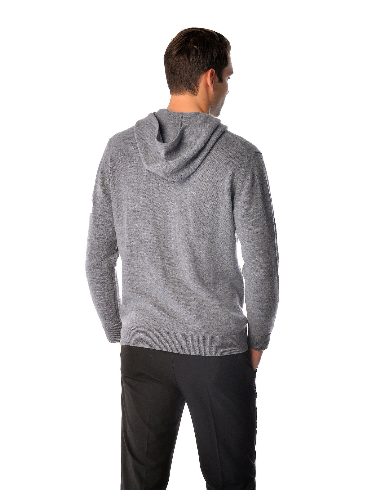 Cashmere Boutique Men's Pure Cashmere Full-Zip Hoodie