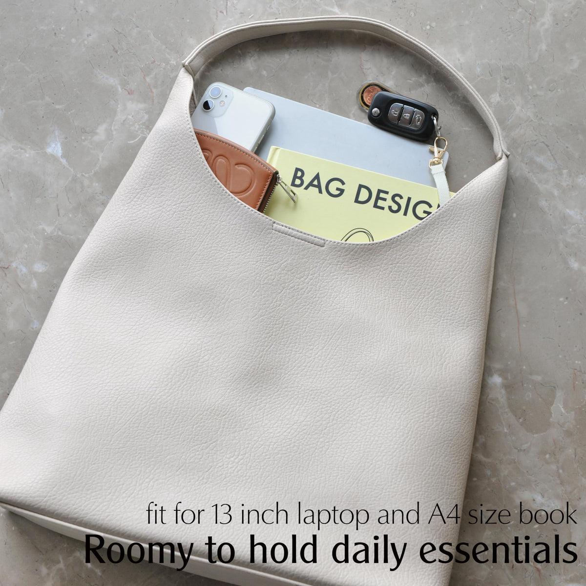 Women's Soft Vegan Leather Slouchy Hobo Shoulder Bag