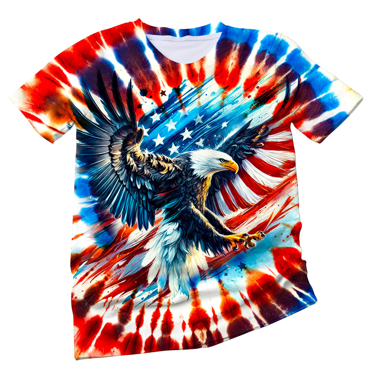 Women's 60s Hippie Tie-Dye Animal Graphic T-Shirt